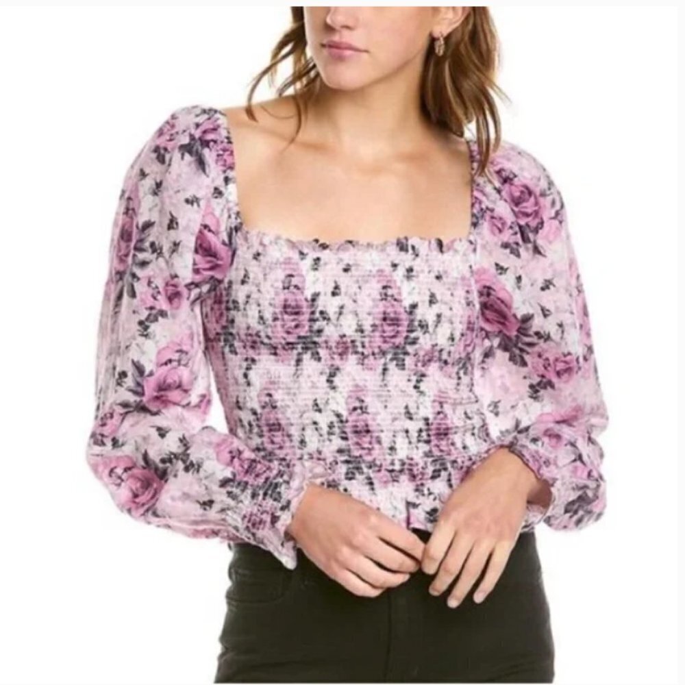 LoveShackFancy Russell Top in Sandy Pink Shores Medium P459